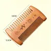 Pente de Sândalo Dourado Preto Pente de Madeira Pente de Madeira de Pessegueiro para Caspa Piolhos Cabelo Longo Dentes Finos Dentes Largos Crianças Transfronteiriço Pode Imprimir Palavras