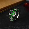 Anillo de mujer con circonita esmeralda europea y americana de Wish AliExpress, joyería creativa, accesorios y regalos.