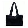 Bolsa tote de nylon estilo Hepburn simples e transfronteiriça, bolsa de algodão plissada, leve, simples, de grande capacidade, bolsa de ombro