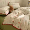 Conjunto de cama de quatro peças em gaze dupla, novo modelo 2026, lençol de cama, roupa de cama, capa de edredom, conjunto de três peças para cama de dormitório, adequado para todas as estações