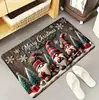 Alfombra de Piso con Temática Navideña Transfronteriza de Muñeco de Nieve y Alce para Entrada de Casa, Resistente al Desgaste y a la Suciedad, Alfombra Decorativa, Alfombra de Piso para Baño