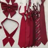 Corbata de Color Sólido Borgoña Corbata de Moño Bufanda Verde Estudiante para Mujer Corbata JK Rojo Oscuro Estilo Japonés Cumpleaños