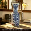 Vaso de Porcelana Azul e Branco Porcelana Azul e Branca Cerâmica Sala de Estar Ramo de Embrulho Lírio Branchia Ornamentos de Cerâmica Vaso de Cerâmica Flor que Levanta Água Arranjo de Flores Flores