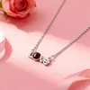 Estilo Europeo y Americano 100 Idiomas Mismo Estilo de Tiktok Te Amo Iloveyou Collar de Acero de Titanio con Proyección para Mujer, Sencillo y con Sensación de Lujo Ligero