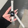 Black Pink Correa de Cadena de Denim Dopamina para Mujer con Correa de Lona para Apple Watch s9iwatch78SE65