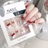 Arte de Uñas Parche de Uña Portátil Lazo Popular en Tiktok Gato Parche Removible Uña Falsa Linda Parche B4