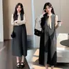 Otoño 2026 Nueva Moda Temperamento Estilo Coreano Vestido Chaleco de Maternidad Capa Base Conjunto de Dos Piezas