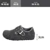 Sapatos Birkenstock de pelúcia totalmente fechados femininos 2026 outono e inverno novo estilo sola grossa sapatos cinzas peludos sapatos de algodão aumento de altura interna botas de neve