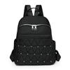 Comercio exterior nuevo de gran capacidad para ocio, bolso de hombro de nailon para mujer, moda, remache de diamante, mochila para viajes al aire libre, venta al por mayor
