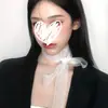Lenço de Seda Branca com Trama Estilo Coreano Sul-Coreano Primavera e Verão Longo Feminino Fita de Organza Lenço Estilo Spice Girl Acessórios