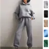 2026 Verão Novo Roupa Feminina Transfronteiriça Estilo Europeu e Americano Conjunto de Moletom com Capuz e Calça, Cor Sólida Moda Casual Conjunto de Duas Peças