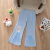 2025 Nuevo Estilo Leggings de Cuerno Niñas Princesa Dibujos Animados Niños Pequeños y Medianos Bebé Niñas Pantalones de Moda Combinables con Todo Empalme de Malla