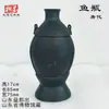 Cuenco de Cerámica Negra con Patrón de Cerdo, Recipiente con Forma de Cuerno de Buey, Recipiente para Vino de Cerámica de Cáscara de Huevo, Taza Pequeña de Pie Alto, Trípode de Cerámica, Cerámica Decorativa, Artículos de Cerámica Antigua, Cerámica de Colores, Cerámica Antigua