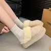 2026 Estilo Coreano Invierno Nuevo de Moda Piel y Piel Integrados Felpa Boca Forro Polar Suela Gruesa Abrigo Cálido Zapatillas de Media Caña Cerradas