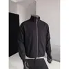 Em estoque: Jaqueta simples plus size com gola alta e retalhos, novo estilo outono 2026, casaco casual solto moderno com gola alta