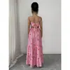 Nuevo Vestido de Tirantes Largo de Verano para Mujer, a Cuadros, con Lazo en la Cintura, Ceñidor y Múltiples Capas, Moderno y Elegante
