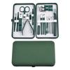 Conjunto de Cortadores de Unha de Aço Inoxidável Transfronteiriço Verde Escuro Conjunto de 18 Peças de Ferramentas para Pedicure e Manicure Tesouras de Unha Prontas Conjunto Completo