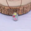 Suministro del Fabricante de Collares de Flores Secas Narciso Estrellado, Colgantes de Piedra de Gema de Tiempo de Vidrio Estilo Pastoral, Estilo Dulce para Mujeres