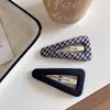 Goma para el pelo grande de estilo coreano a cuadros para mujer, Accesorio para el pelo de alta gama con pinza para el pelo de lazo de color contrastante, Pinza para flequillo, Diadema para mujer