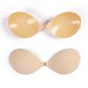 Sutiã Adesivo Respirável de Copo Redondo com Push-Up Fino e Fecho Frontal Invisível, Sutiã de Silicone Sem Costura Strapless Realçador para Mulheres