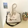 Bolsa de Ombro Única de Gatinho Estudante Estilo Coreano Nicho para Ir ao Trabalho Escola Bolsa Transversal Bolsa Tote de Grande Capacidade para Deslocamento