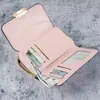 Cartera Popular de Lujo Ligero Transfronteriza para Mujer, Corta, de Moda, Gran Capacidad, Hebilla de Cremallera, Billetera para Estudiante, Color Sólido, Billetera para Monedas