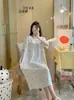 Nuevo Vestido de Manga Corta para Mujer, Estilo Europeo Vestido Pijama para Casa, Holgado Oversize, Estampado Floral, Primavera/Verano, Talla Única, Casual