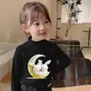 Y2129# nova camiseta casual Coringa para meninas veludo alemão estilo estrangeiro manga longa roupas quentes camiseta básica para bebê