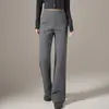 Pantalones casuales de pierna estrecha y pierna ancha color albaricoque para mujer, primavera y otoño 2026, estilo nuevo, cintura alta, no se pegan a las piernas, microcampana, pierna recta, hasta el suelo