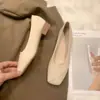 2026 Nuevos Mocasines de Suela Plana para Primavera y Otoño Suela Suave Puntera Cuadrada Francesa Corte Bajo Suela de Goma Puntera Cuadrada Zapatos de Moda para Madres