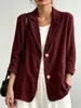 Blazer de pana cruzado europeo y americano para comercio exterior de Amazon, nuevo para otoño e invierno, casual, versátil, vintage
