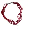 Collar Gargantilla de Flor Roja con Borla de Perlas Multicapa de Lujo Ligero y Exquisito Collar de Moda Cadena para Clavícula de Gama Alta