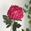 Crisantemo artificial, peonía, flores artificiales grandes para decoración de sala, accesorios para fotos, flores de mano para actuación