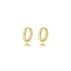 Pendientes de Aro Lisos Chapados en Oro de Plata de Ley S925 Más Vendidos Transfronterizos, Pendientes de Aro Lisos Versátiles Estilo Europeo y Americano, Disponibles en Múltiples Tamaños, Al Por Mayor en Stock