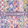 Bestseller transfronteiriço: 13 folhas de papel de fundo para álbum de fotos de scrapbook floral, papel material para fazer diário, novo produto 2026