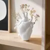 Jarrón creativo, recipiente de resina con forma de corazón simulado para flores, adorno para arreglos florales, decoración de escritorio de entrada para el hogar, decoración de regalo de cumpleaños