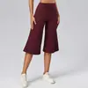 Xijia Mei Calça Yoga Verão Toque Nu Feminina Controle de Barriga Cintura Alta Secagem Rápida Solta Fitness Esportiva Capris 2013