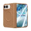 Adequado para capa de celular Apple 18 dobras, capa protetora frontal e traseira com padrão de onda magnética dobrável ampla com protetor de tela integrado