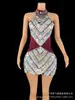 Traje de Performance: Vestido Sexy Feminino de Lantejoulas em Quatro Cores, Justo no Quadril, Slim Fit, Realça a Figura