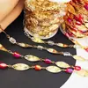 Joias DIY Corrente de Cobre Banhada a Ouro 18K Retenção Forte de Cor Girassol Cristal Cilíndrico Corrente Feita à Mão Corrente para Acessórios de Vestuário Peças de Corrente