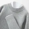 Suéter de Cachemira de Cuello Medio 2026 Otoño e Invierno Nuevo para Hombre de Color Sólido Liso Base Suéter Casual de Negocios para Persona de Mediana Edad