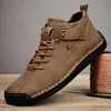 Zapatos de Cuero para Hombre de Talla Grande Transfronterizos de Corte Bajo Cosidos a Mano Casuales Zapatos Planos Slip-On Slip-Ons Zapatos de Conducción para Hombre