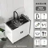 Gabinete de fregadero de acero inoxidable para cocina, fregadero integrado, gabinete de fregadero simple para el hogar, gabinete de fregadero de un o dos tazones