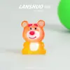 Desenho animado fofo mini colorido urso morango enfeites de carro pingente resina DIY chaveiro acessórios material atacado