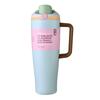 Taza Termo de Acero Inoxidable 304 Transfronteriza Gran Capacidad 40oz Asa Taza de Hielo Portátil para Coche Taza de Coche con Popote