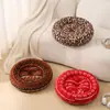Cama para Gatos Redonda de Peluche Suave y Esponjosa con Forma de Donut Gris Calmante Lavable