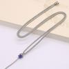 Colgante de loto de plata tibetana ajustable de 2 mm, joyería de cuerda, colgante de jade, bolsa para colgante de cuello, cuerda simple al por mayor
