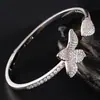 Pulseira Shein Estilo Europeu e Americano Flor Dourada Cruzada Venda Quente Transfronteiriça Zircônia Diamantada Completa Pétala Grande Aberta Pulseira Alto Padrão
