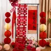 Conjunto de Decoração para Quarto de Casamento e Noivado Estilo Chinês, Rolo "Minha Família Tem Boas Notícias", Decoração para Sala de Estar de Casamento, Enfeites e Suprimentos com o Caractere Dupla Felicidade