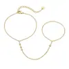 Cadena para Dedos Nueva Moda Europea y Americana Transfronteriza Simple Versátil Estilo Ins Pulsera de Perlas de Arroz Joyería de Diseño Nicho para Mujeres